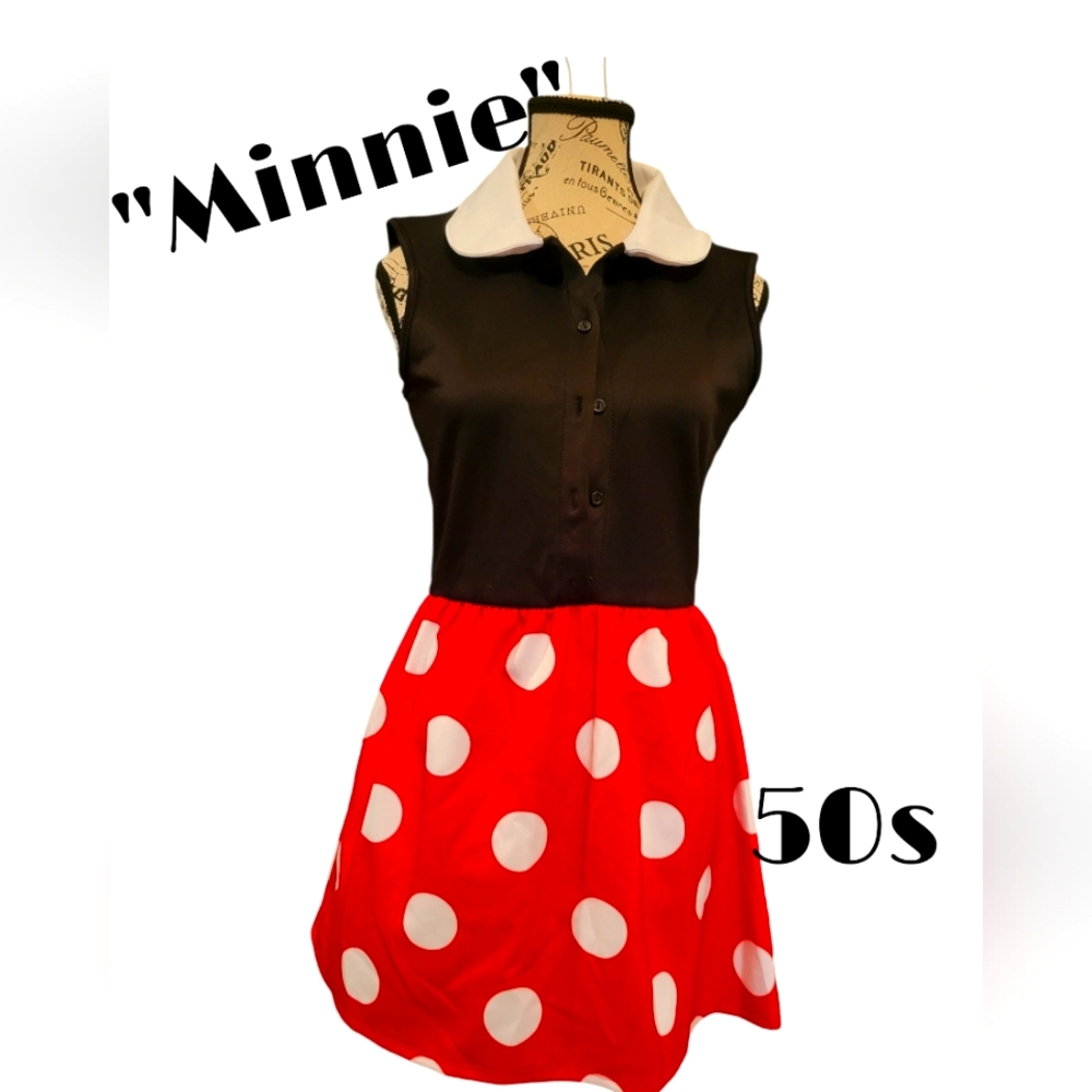 Disney Minnie-Inspired Black & Red Polka Dot Dress